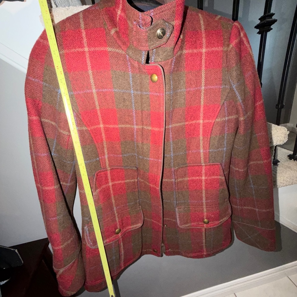 Joules Women's Red Field-coat Plaid  Jacket - Picture 7 of 8